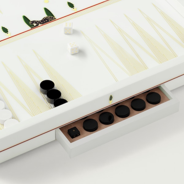 バックギャモン ゲームにパンテール モチーフ ラッカーウッド