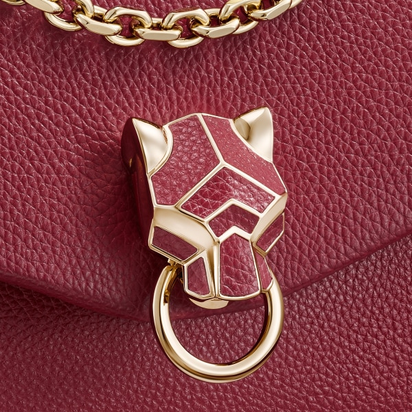 ミニ バッグ パンテール グラフィック  ボルドーカラー カーフスキン、ゴールドフィニッシュ