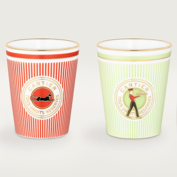 カルティエ キャラクターズ グラス 6個セット ポーセリン