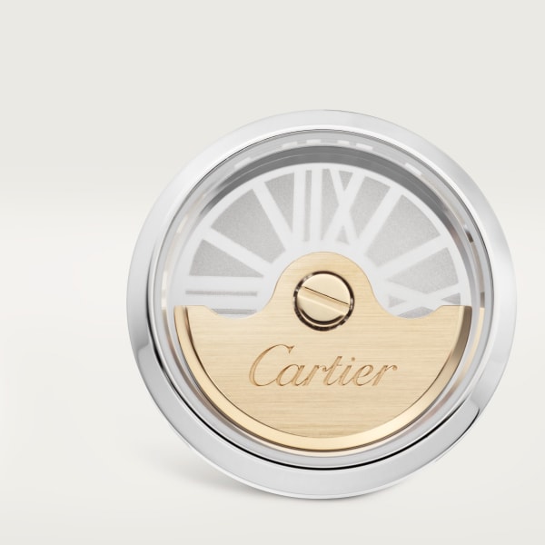 ローターデコールカフリンクス パラジウムフィニッシュスターリングシルバー、ソリッドゴールド、サファイアガラス