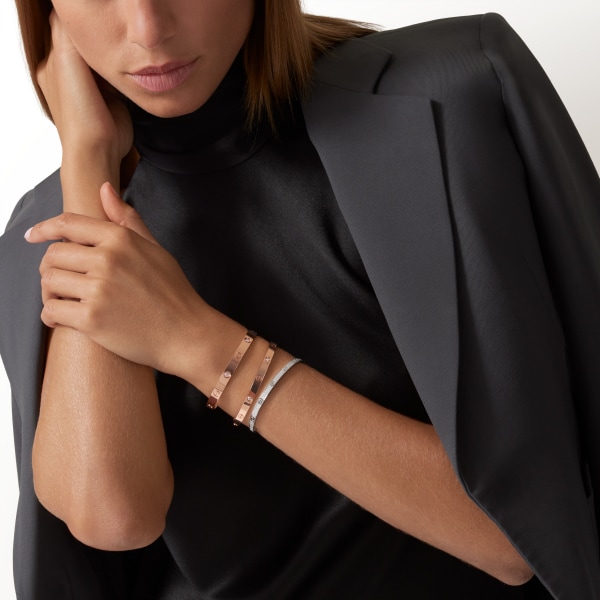 Love ブレスレット、クラシックモデル、ダイヤモンド4石 ピンクゴールド、ダイヤモンド