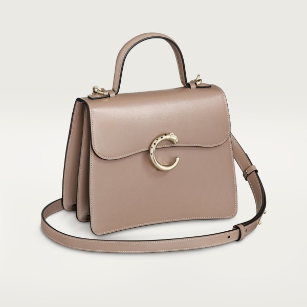 スモール バッグ パンテール C  クレイカラー カーフスキン、ゴールドフィニッシュ