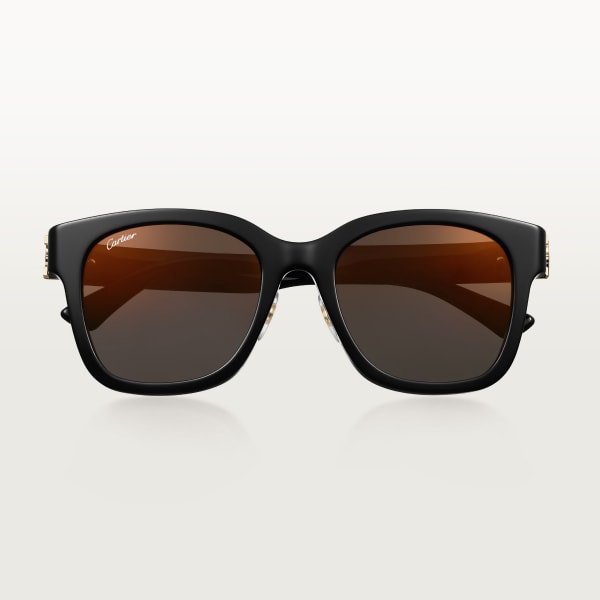 C ドゥ カルティエ サングラス ブラック コンポジット、グレーレンズ 