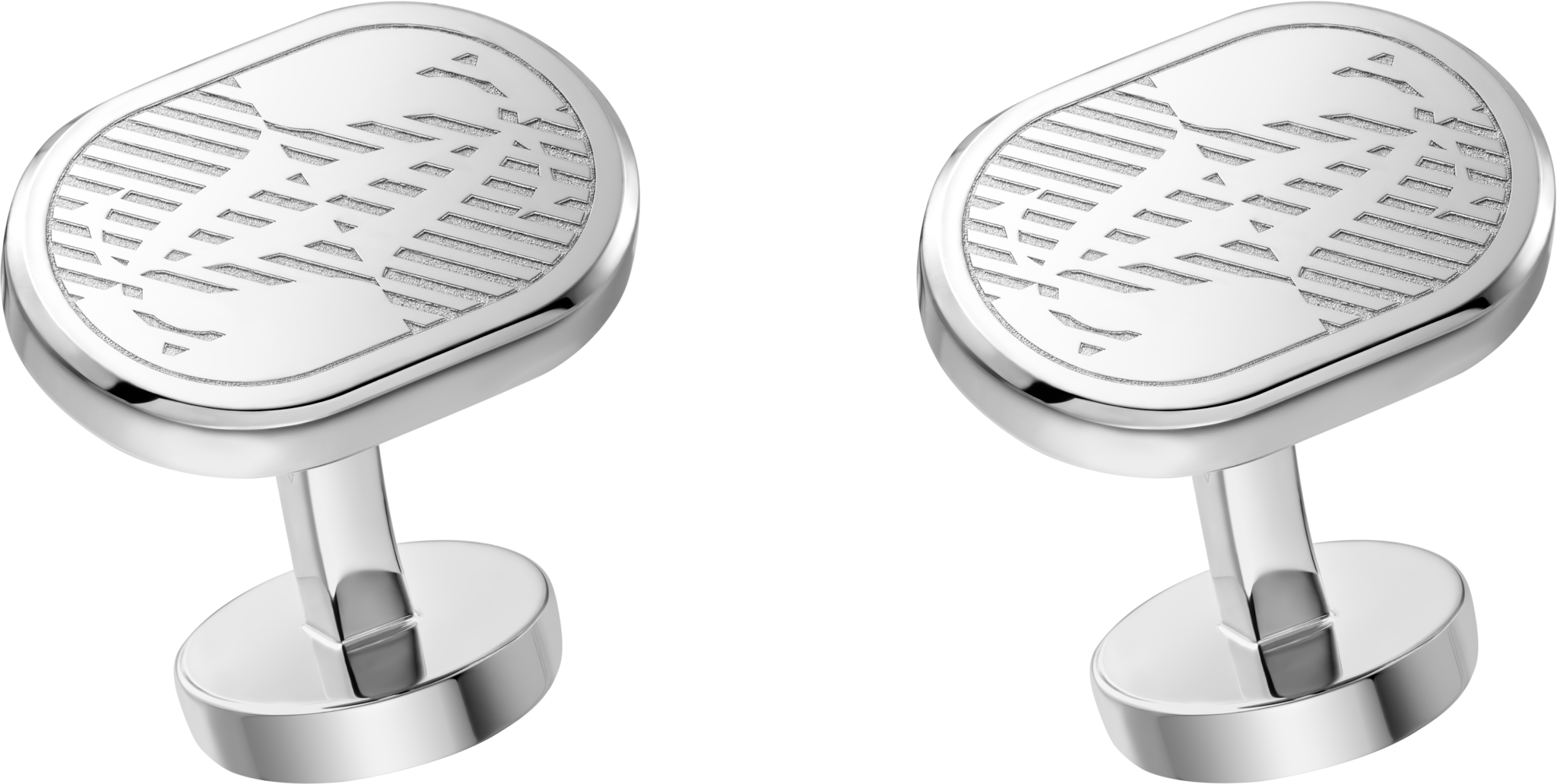 ドゥーブルC ドゥ カルティエ カフリンクススターリングシルバー、パラジウム フィニッシュ