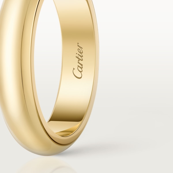 1895 ウェディングリング、幅4mm イエローゴールド