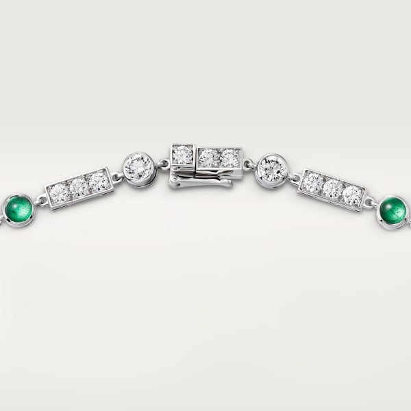 パンテール ドゥ カルティエ ネックレス、パヴェセッティング ホワイトゴールド、オニキス、エメラルド、ダイヤモンド