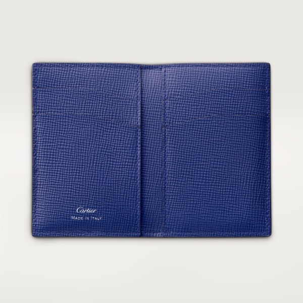 カード ホルダー ロザンジュ  グレインド インクブルー カーフスキン、インクブルー エナメル、パラジウムフィニッシュ

