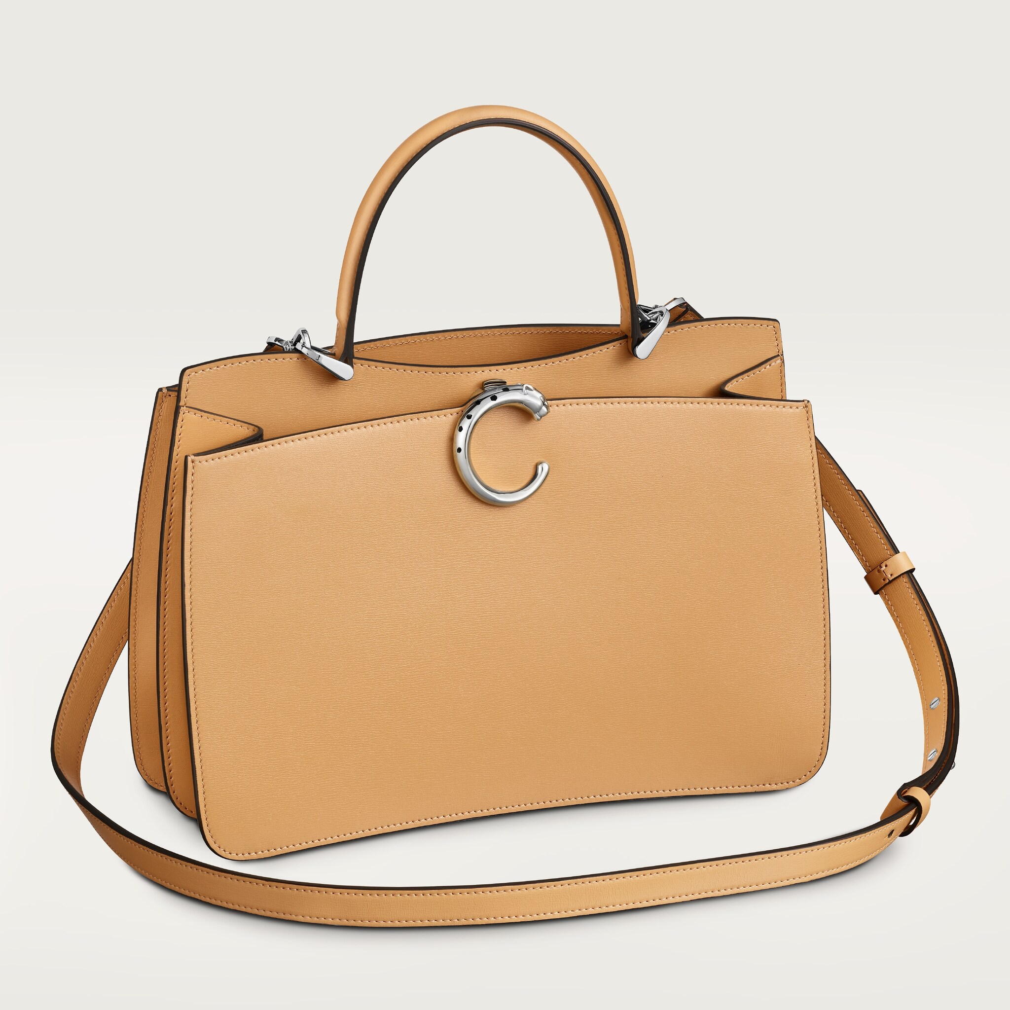 Cartier】トートバッグ パンテール レザー ブラウン 肩かけ