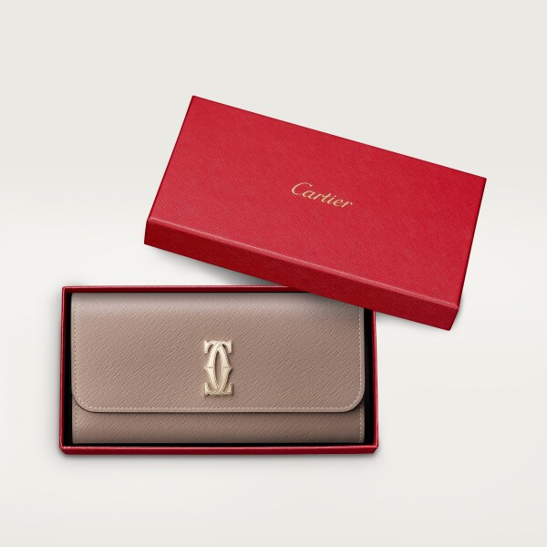 美品】カルティエ Cドゥ 名刺入れ フラップ式 ピンク Cartier  