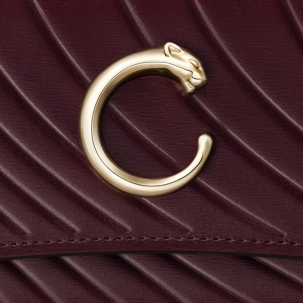 ウォレット パンテール C  グレープ カーフスキン、カルティエ シグネチャーモチーフのエンボス加工、ゴールドフィニッシュ