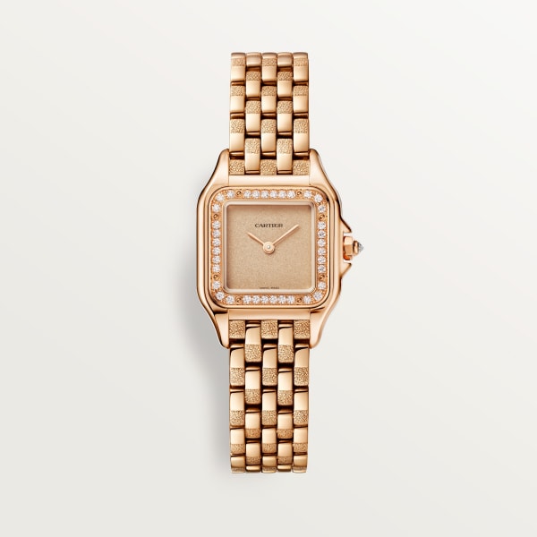 Cartier Panthere de Cartier Medium Quartz Black Dial 18K Yellow Gold  Diamond Bezel Men's Watch WJPN0044