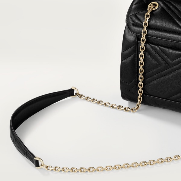 パンテール ドゥ カルティエ チェーンバッグ スモール  ブラックキルティング カーフスキン、ゴールドフィニッシュ