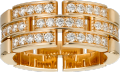 マイヨン パンテール リング、3連ハーフパヴェ ダイヤモンド ピンクゴールド、ダイヤモンド