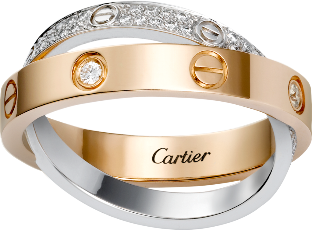 Crb Love リング パヴェダイヤモンド ピンクゴールド ホワイトゴールド ダイヤモンド Cartier