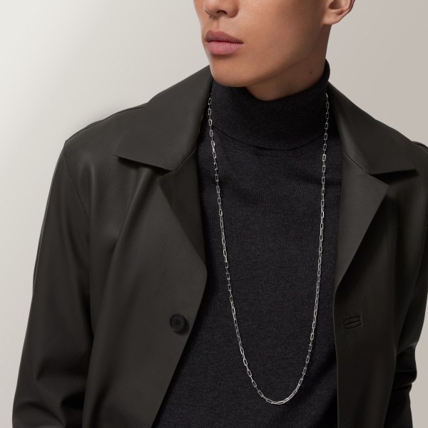 サントス ドゥ カルティエ ロングネックレス、チェーン、スモールモデル ホワイトゴールド (ロジウム加工なし)