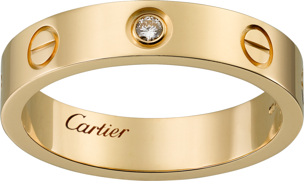 カルティエ Cartier リング アニバーサリー 1ポイント ダイヤモンド K18YG 14号 / #54