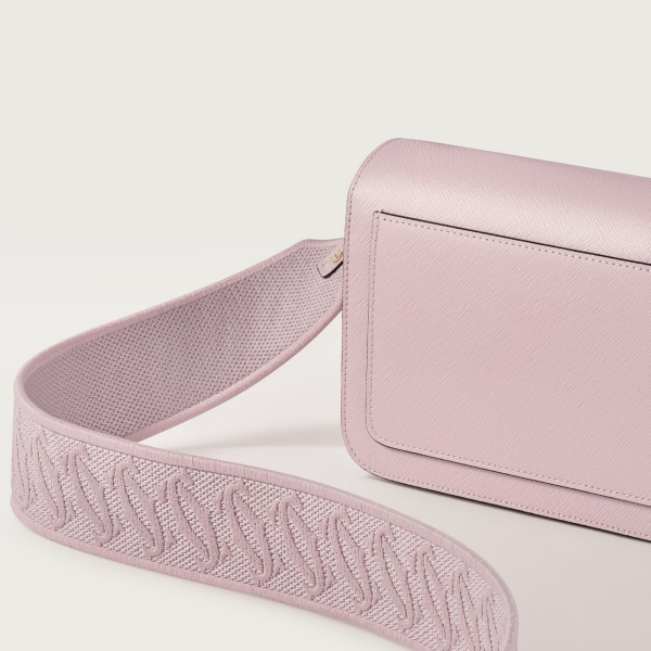 イーストウェストバッグ C ドゥ カルティエ  ペタルピンク テクスチャー カーフスキン、刺繍入り、ゴールドフィニッシュ