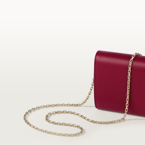 チェーンウォレット C ドゥ カルティエ  チェリーレッド カーフスキン、ゴールドフィニッシュ、チェリーレッド エナメル