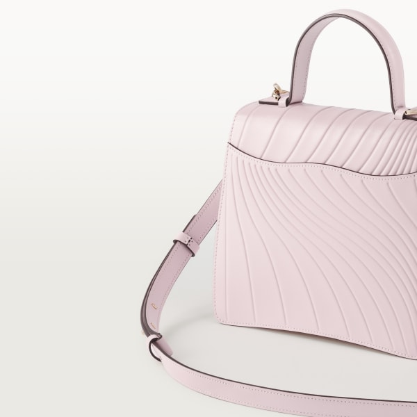 スモール バッグ パンテール C  ペタルピンク カーフスキン、「Cartier」ロゴのエンボス加工、ゴールドフィニッシュ