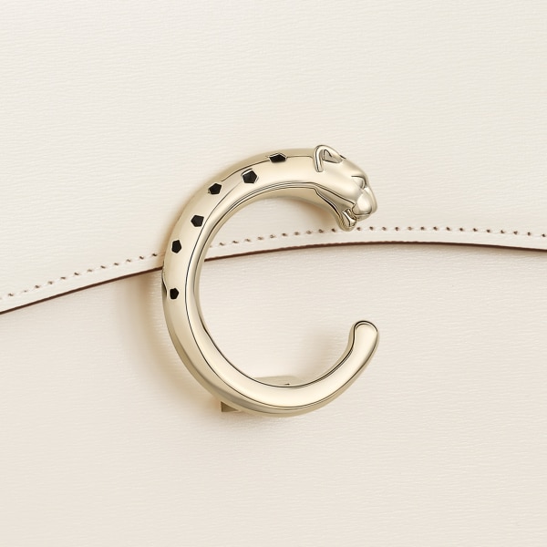 スモール バッグ パンテール C  ソルトホワイト カーフスキン、ゴールドフィニッシュ