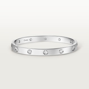 <span class='lovefont'>A </span> ブレスレット、クラシックモデル、ダイヤモンド10石 ホワイトゴールド、ダイヤモンド
