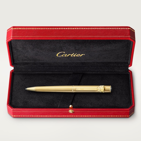 パンテール ドゥ カルティエ ボールペン SM、ブラッシュドメタル、ゴールドフィニッシュ
