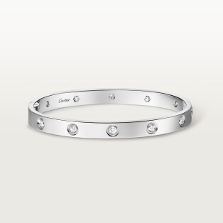 <span class='lovefont'>A </span> ブレスレット、クラシックモデル、ダイヤモンド10石、ビス クロージャー1つ ホワイトゴールド、ダイヤモンド