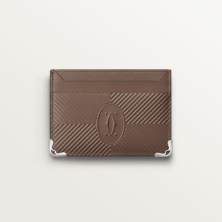 マスト カードホルダー  デボス加工 ペッパーグレー カーフレザー、ゴドロンモチーフ、エンボス加工 パラジウムフィニッシュ 