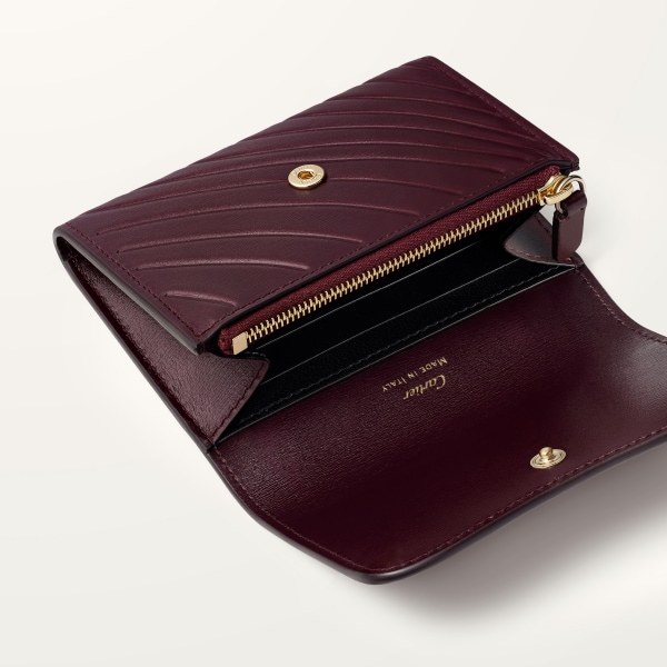 ウォレット パンテール C  グレープ カーフスキン、カルティエ シグネチャーモチーフのエンボス加工、ゴールドフィニッシュ