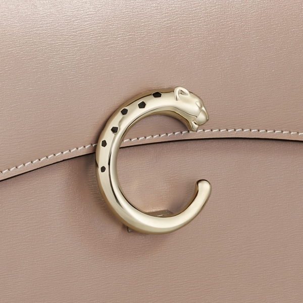 スモール バッグ パンテール C  クレイカラー カーフスキン、ゴールドフィニッシュ