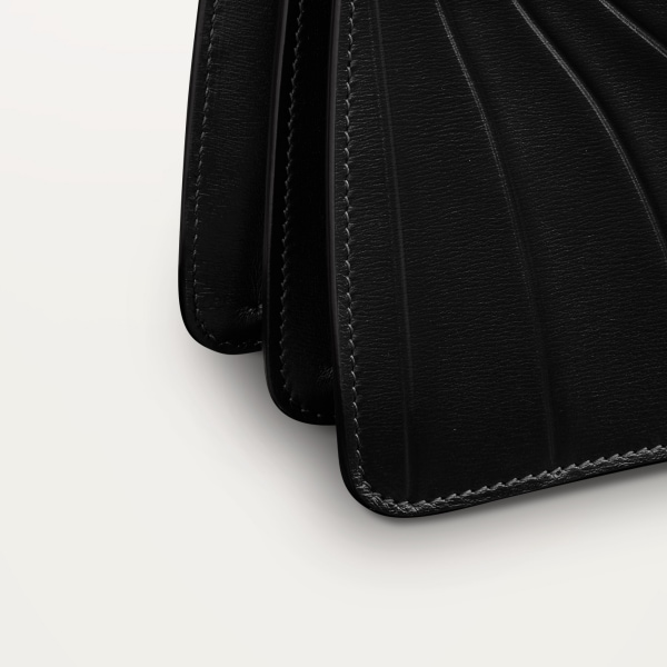 スモール バッグ パンテール C  ブラック カーフスキン、カルティエ シグネチャーモチーフのエンボス加工、ゴールドフィニッシュ