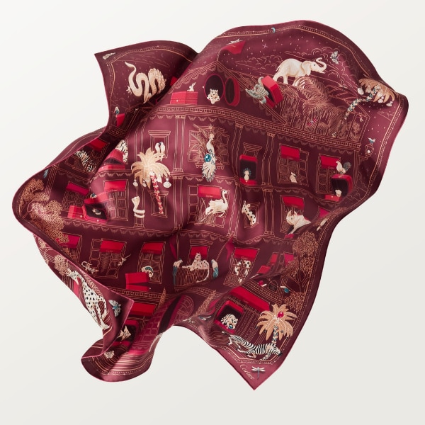 プレシャス アドレス スクエア スカーフ 90 レッド シルクツイル