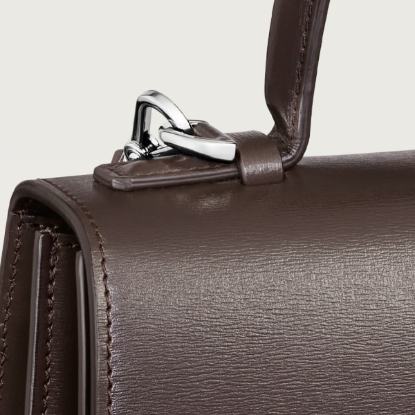 スモール バッグ パンテール C  トンカブラウン カーフスキン、パラジウムフィニッシュ、ゼブラ モチーフ