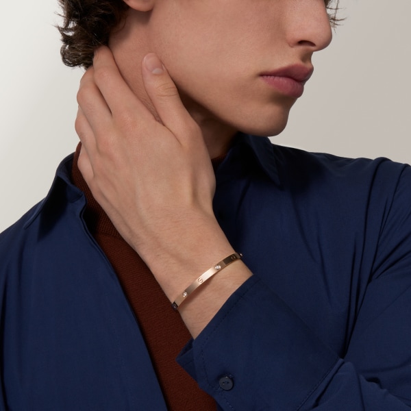 Love ブレスレット、ミディアムモデル、ダイヤモンド4石 ピンクゴールド、ダイヤモンド