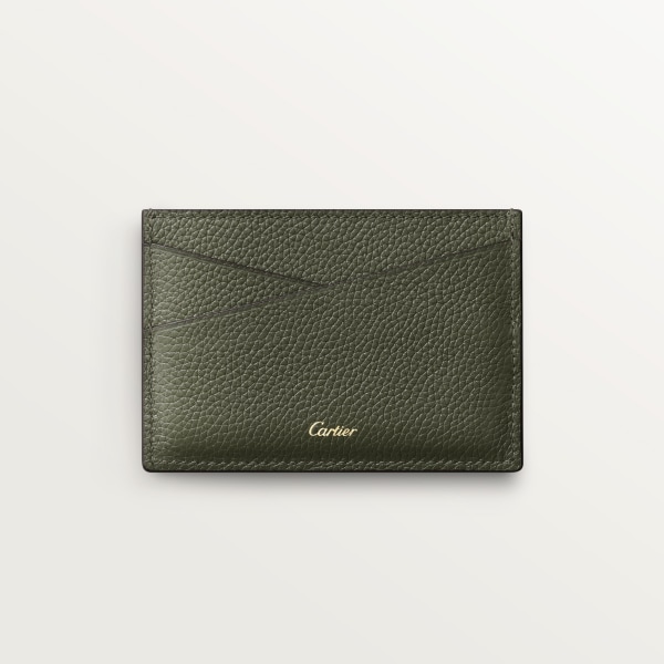 カードホルダー 
パンテール グラフィック  グリーンティー グレインド カーフスキン、ゴールドフィニッシュ 