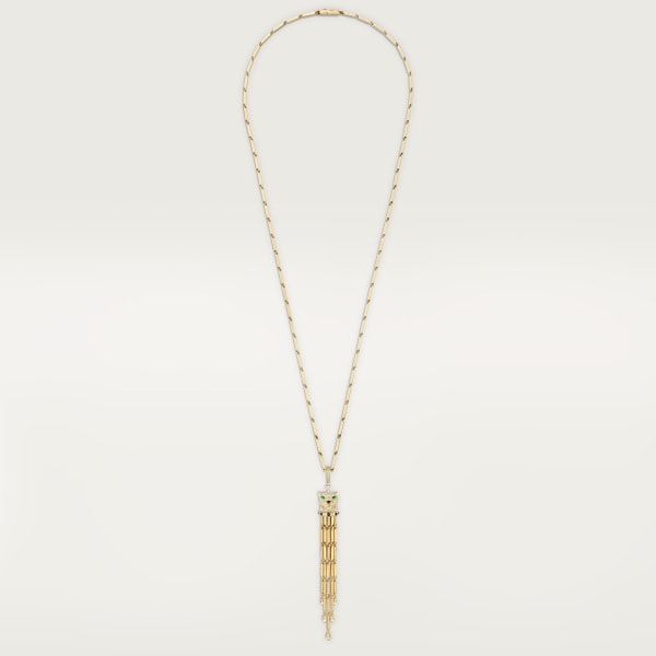 パンテール ドゥ カルティエ ネックレス イエローゴールド、オニキス、エメラルド、ダイヤモンド