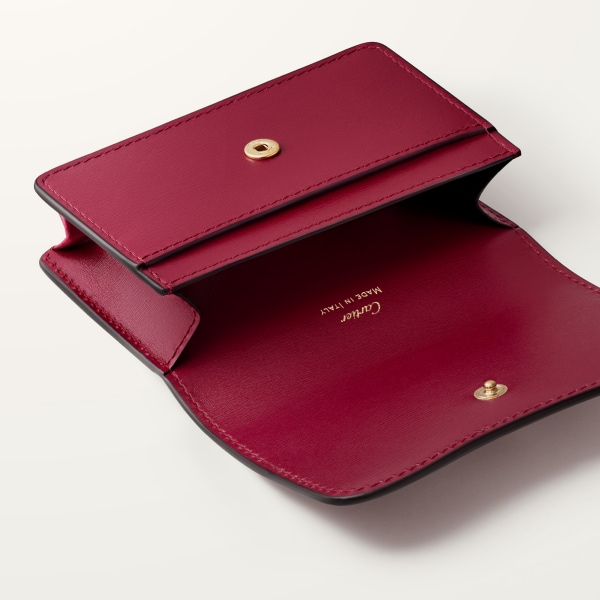 【日本限定】 ビジネスカードホルダー パンテール C  チェリーレッド カーフスキン、ゴールドフィニッシュ