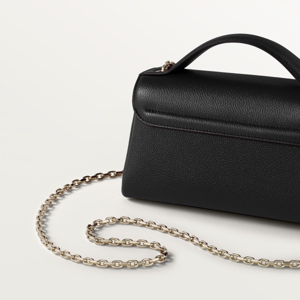 ナノ バッグ パンテール グラフィック  ブラック グレイン カーフスキン、ゴールドフィニッシュ