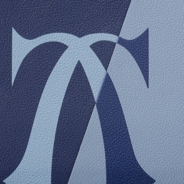 ウォレット マスト  ディープブルー＆クラウドグレー スムースカーフスキン、パラジウムフィニッシュ