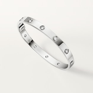 <span class='lovefont'>A </span> ブレスレット、クラシックモデル、ダイヤモンド10石、ビス クロージャー1つ ホワイトゴールド、ダイヤモンド