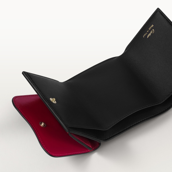 ウォレット パンテール C  チェリーレッド カーフスキン、ゴールドフィニッシュ
