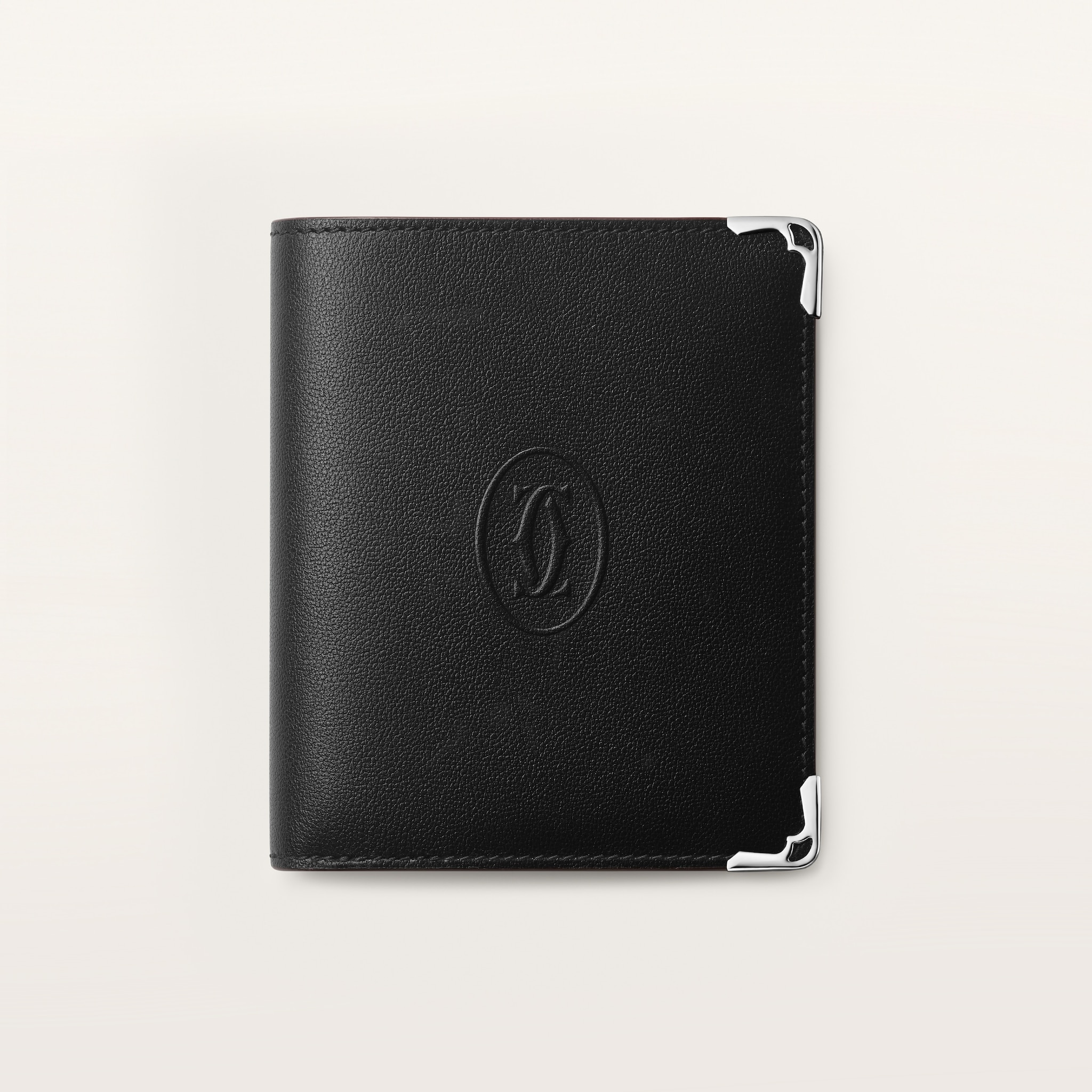 マスト ウォレットブラック カーフスキン、パラジウムフィニッシュ