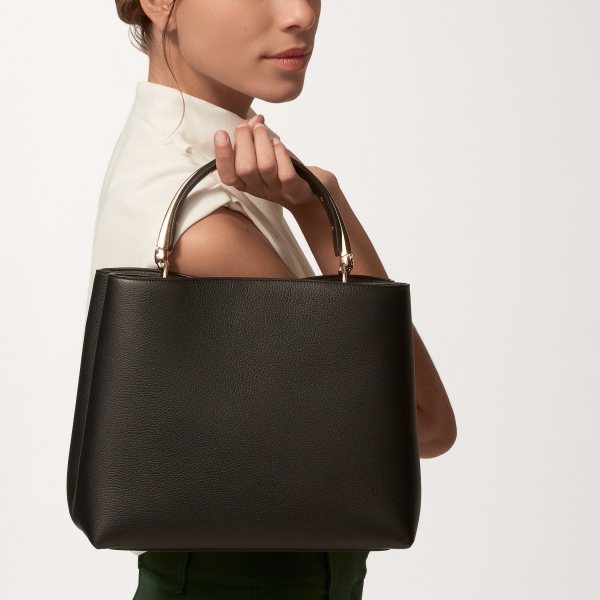 ミディアム バッグ パンテール ドゥーブル  グレイン ブラック カーフスキン