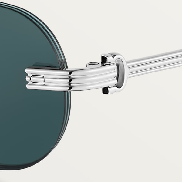 プルミエール ドゥ カルティエ サングラス スムース プラチナフィニッシュ メタル、グリーンレンズ 