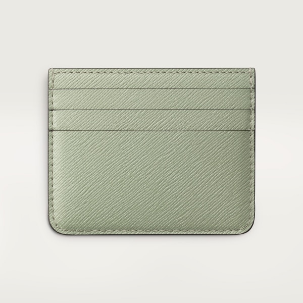 カード ホルダー C ドゥ カルティエ セージグリーン テクスチャード カーフスキン、ゴールドフィニッシュ