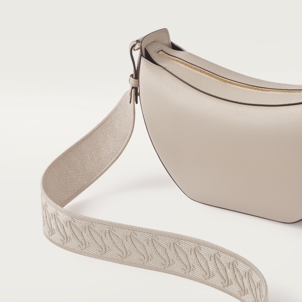 ホーボーバッグ C ドゥ カルティエ  ベージュ テクスチャー カーフスキン、刺繍入り、ゴールドフィニッシュ