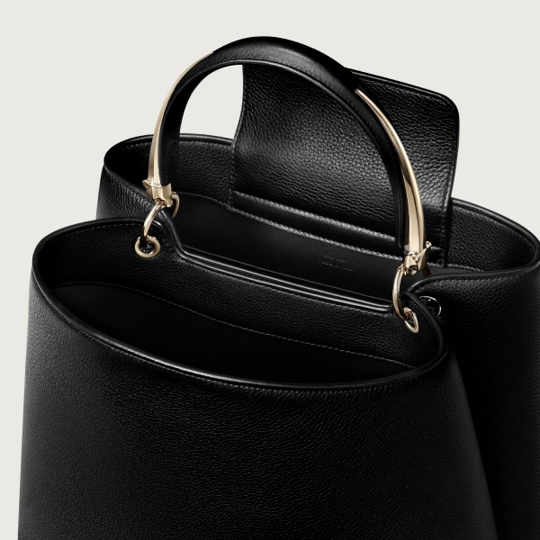 ミディアム バッグ パンテール ドゥーブル  グレイン ブラック カーフスキン