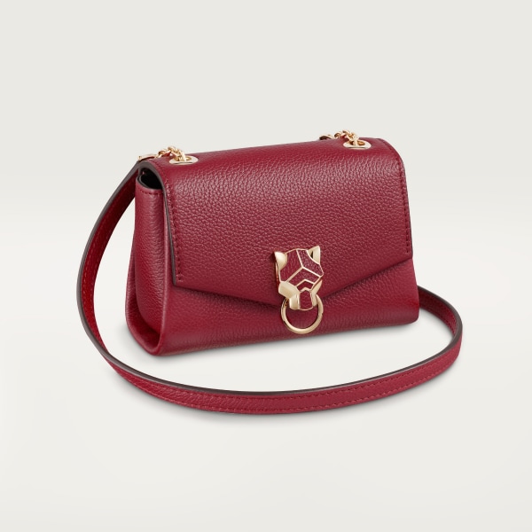 パンテール ドゥ カルティエ チェーンバッグ マイクロ ボルドーカラー カーフスキン、ゴールドフィニッシュ