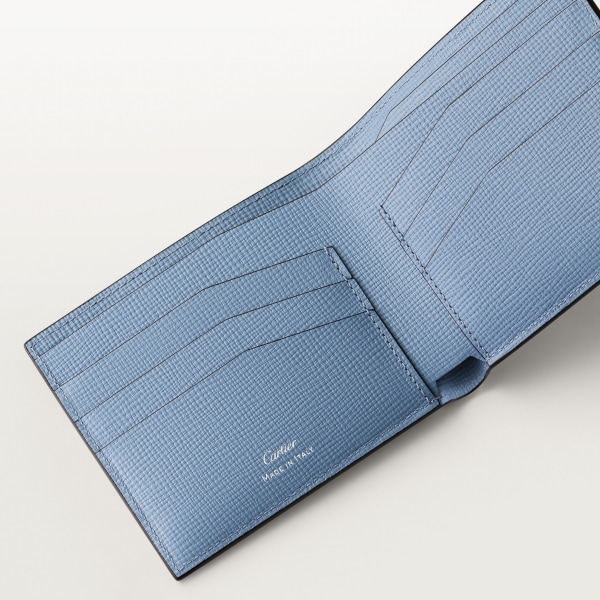 ウォレット ロザンジュ  ディープブルー カーフスキン、パラジウムフィニッシュ、エナメル