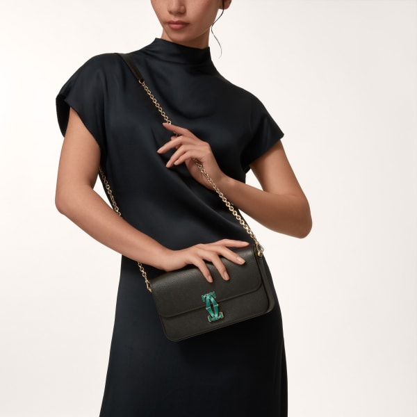 C ドゥ カルティエ チェーンバッグ ミニ  ブラック カーフスキン、ゴールド フィニッシュ